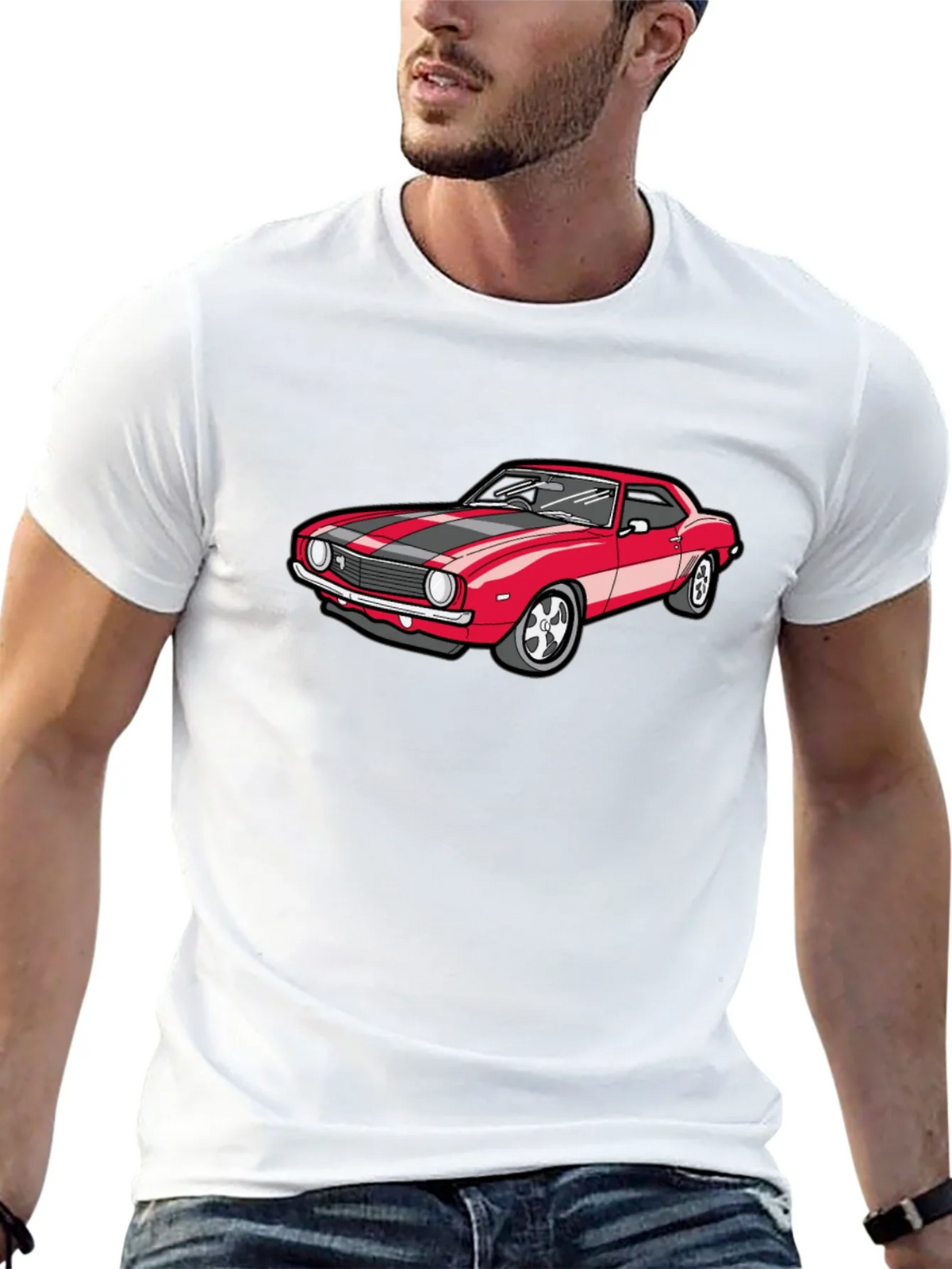 Classic Red Car Graphic T-Shirt product image 12