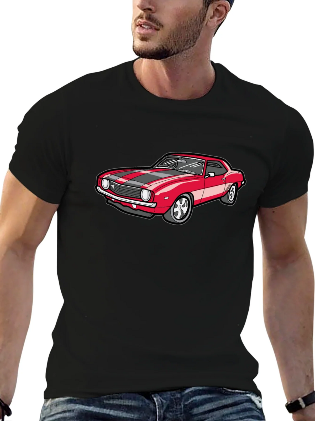 Classic Red Car Graphic T-Shirt product image 6