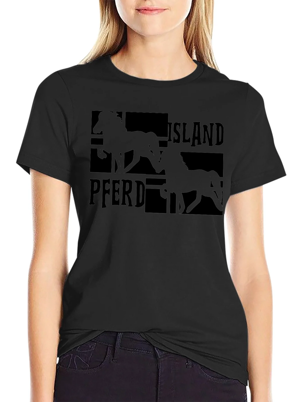 Island Pferd Black T-Shirt - Equestrian Style product image 2