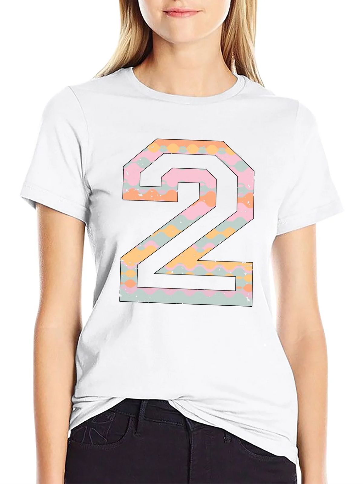 Number 2 Graphic Print Black T-Shirt product image 8