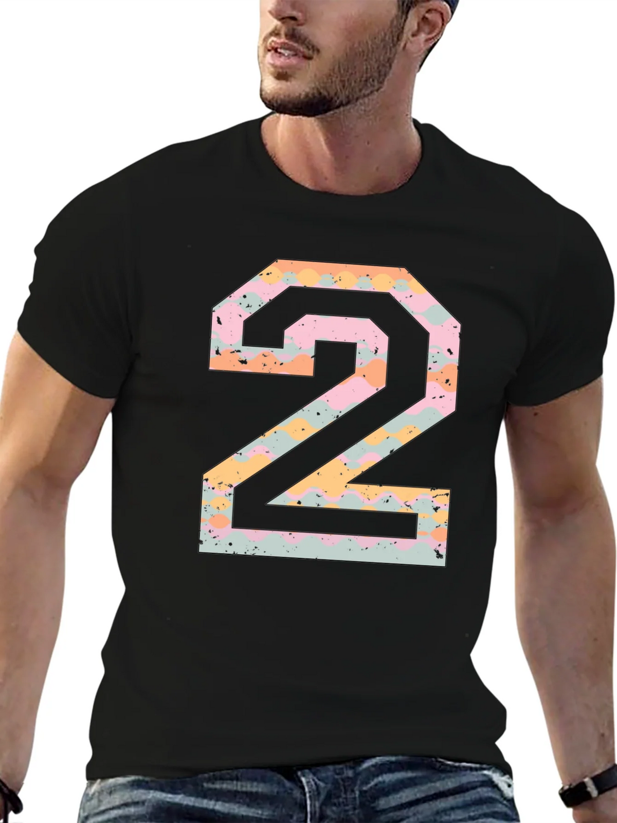 Number 2 Graphic Print Black T-Shirt product image 6
