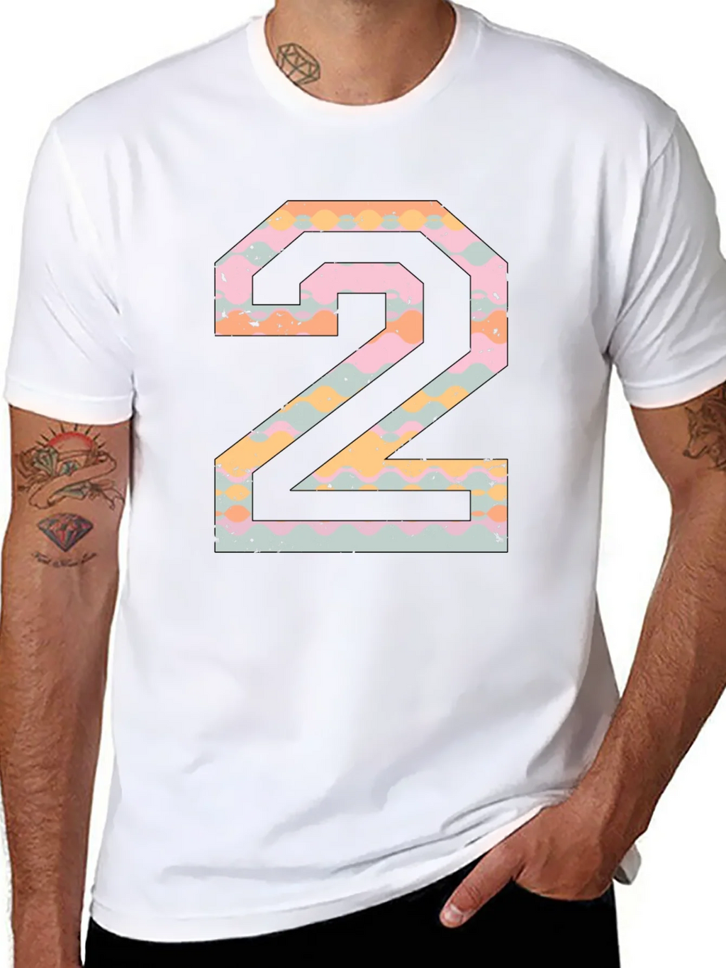 Number 2 Graphic Print Black T-Shirt product image 7