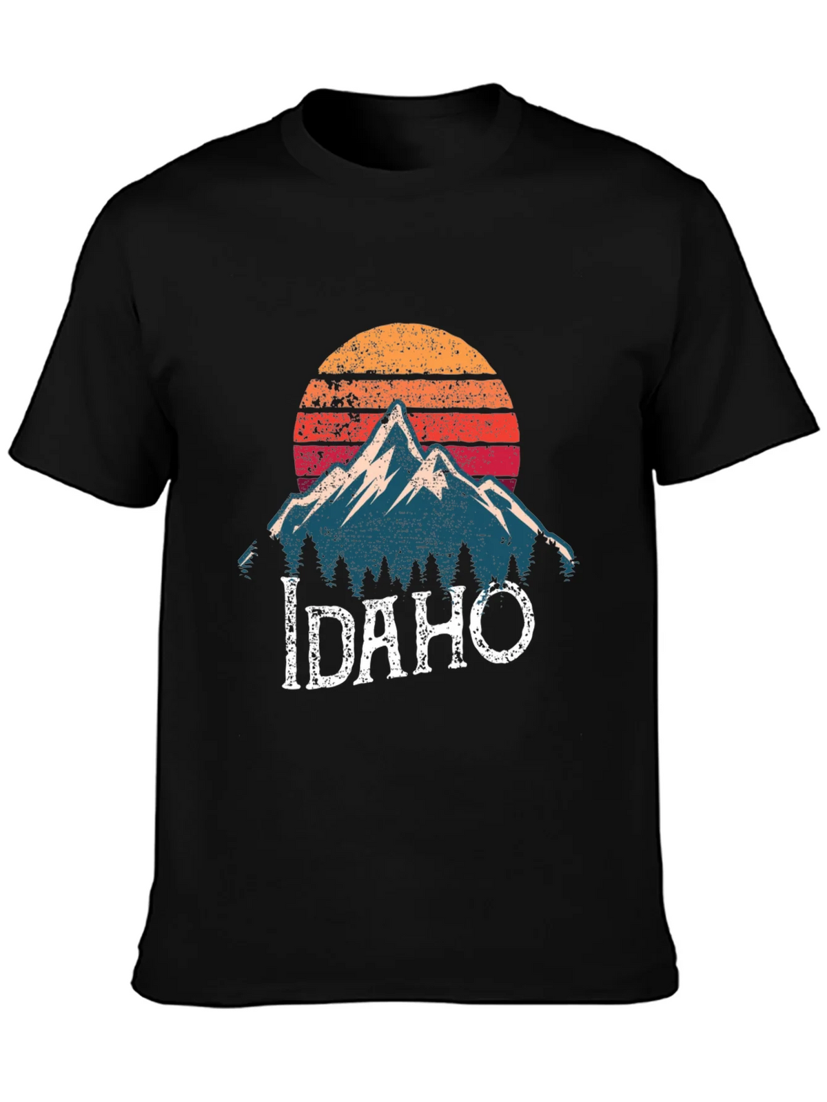 Idaho Mountain Graphic T-Shirt - Retro Sunset Design product image 3
