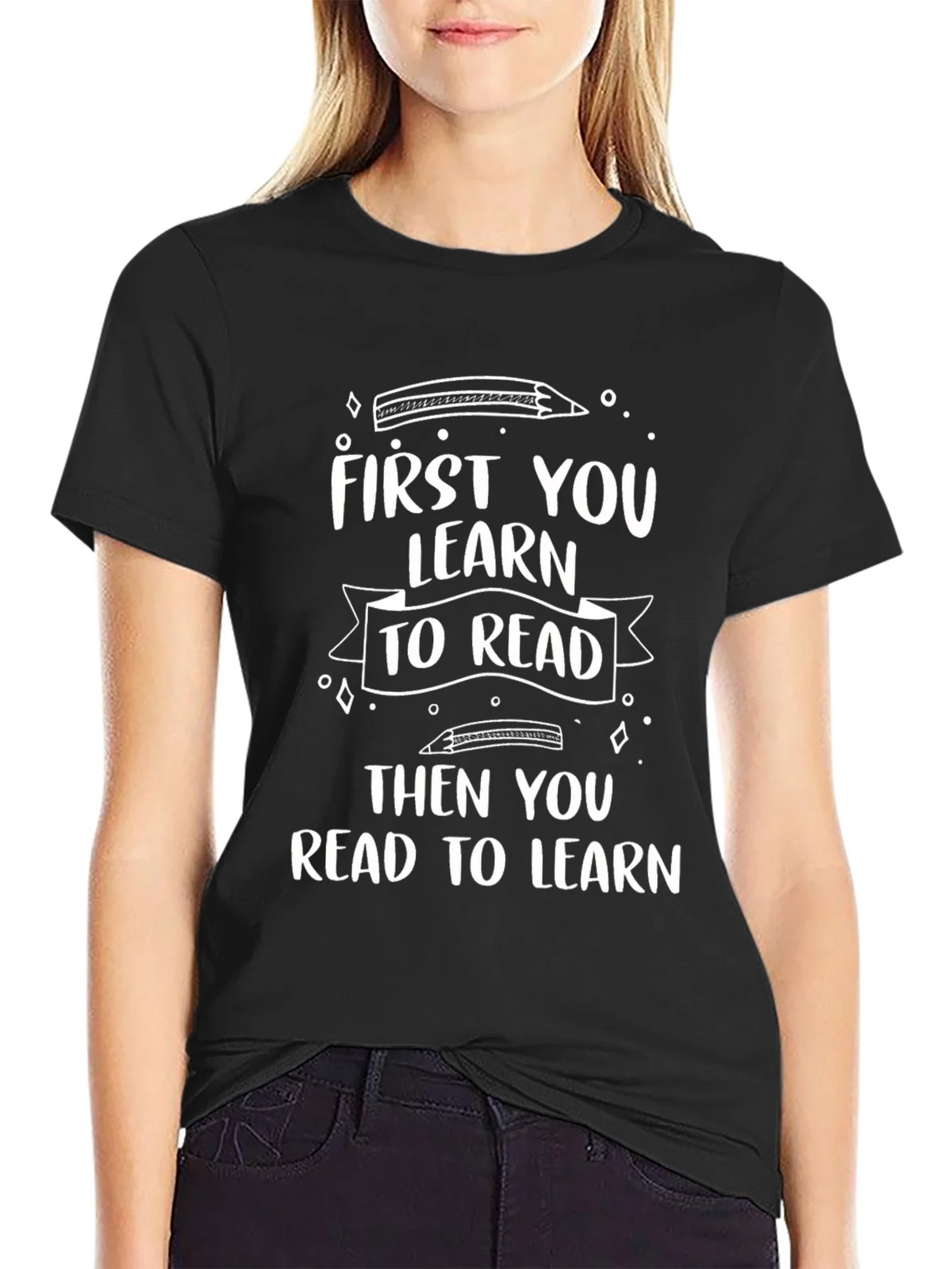 Learn to Read Black Tee product image 2