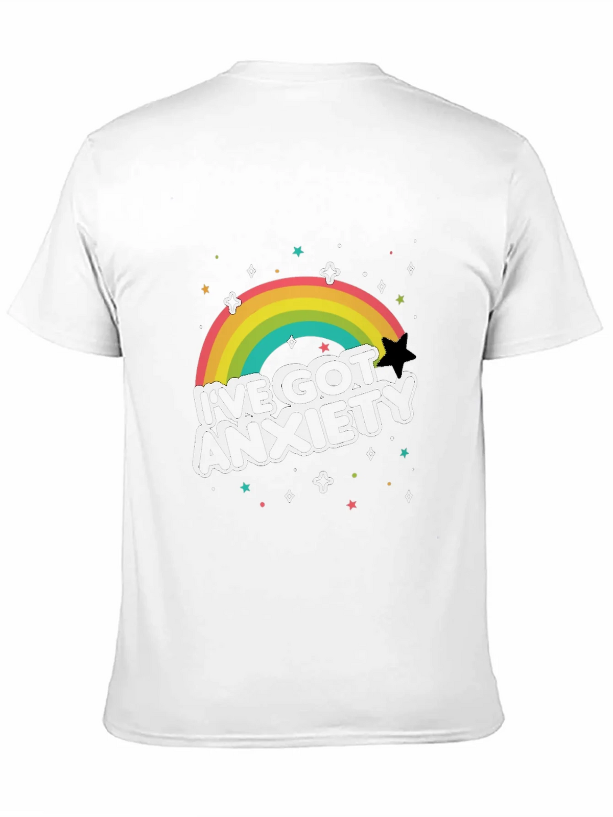Anxiety Rainbow Graphic Tee - Black T-Shirt product image 6
