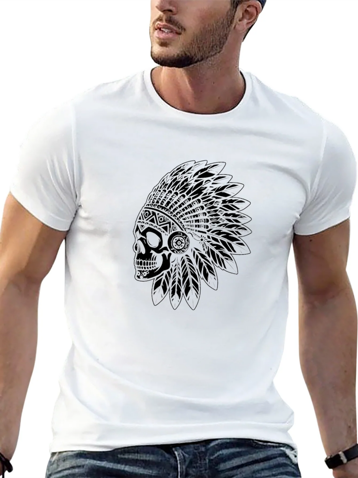 Skull Headdress Graphic Tee - Mens Black T-Shirt product image 10