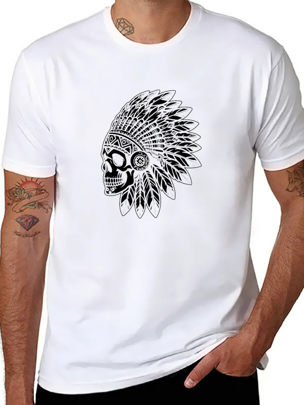 Skull Headdress Graphic Tee - Mens Black T-Shirt product image 6