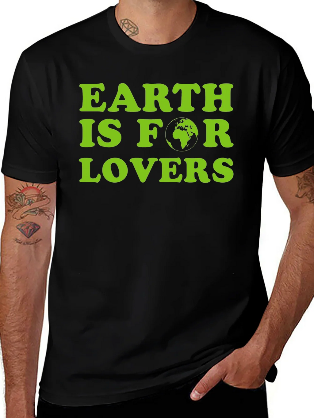 Earth Is For Lovers Graphic Tee - Black product image 1