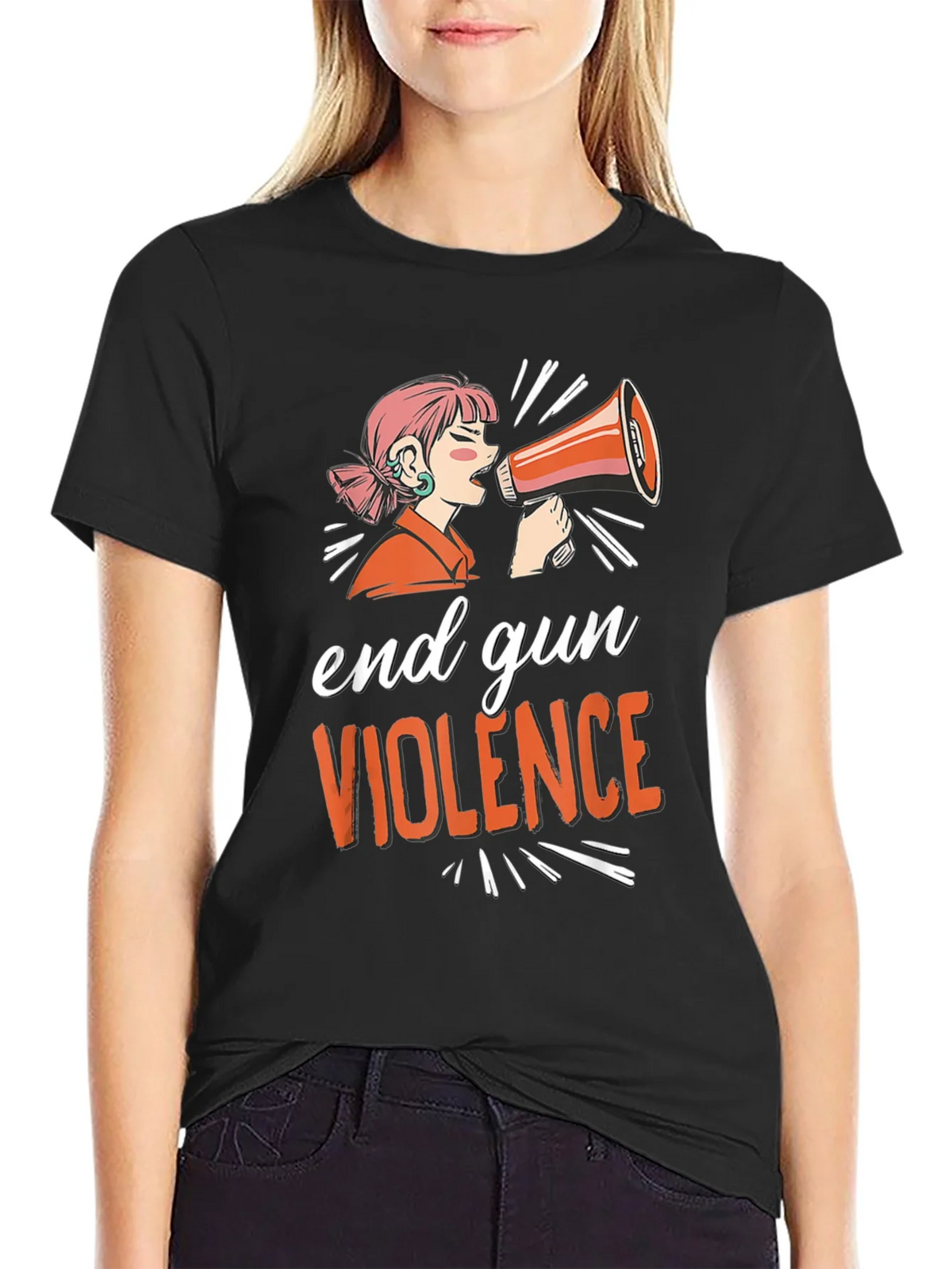 End Gun Violence T-Shirt - Unisex Black Tee product image 2
