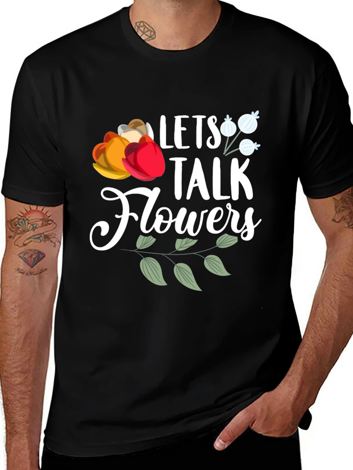 Lets Talk Flowers Graphic T-Shirt - Casual Wear product image 1