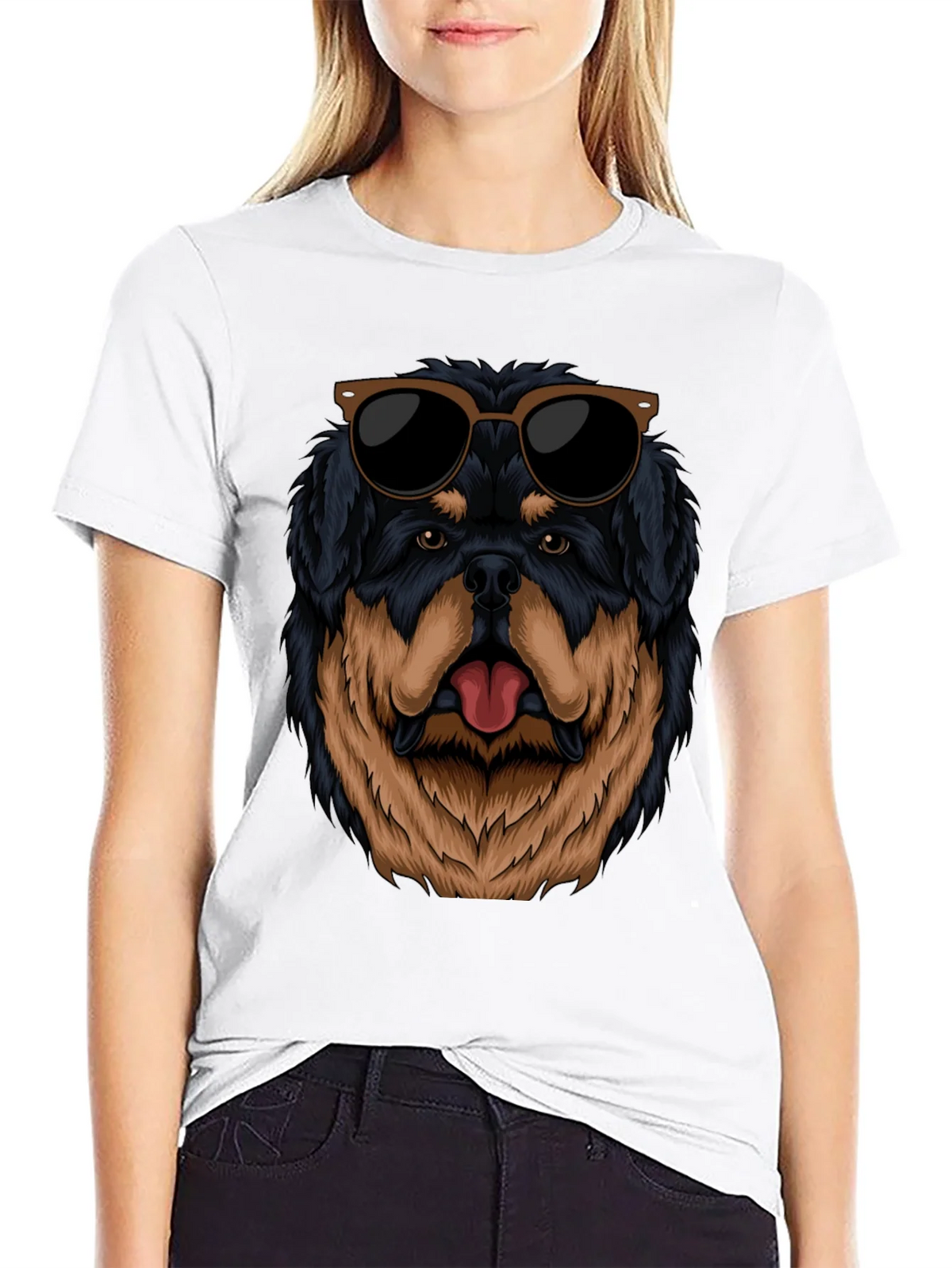 Cool Rottweiler Dog Graphic Black T-Shirt product image 8