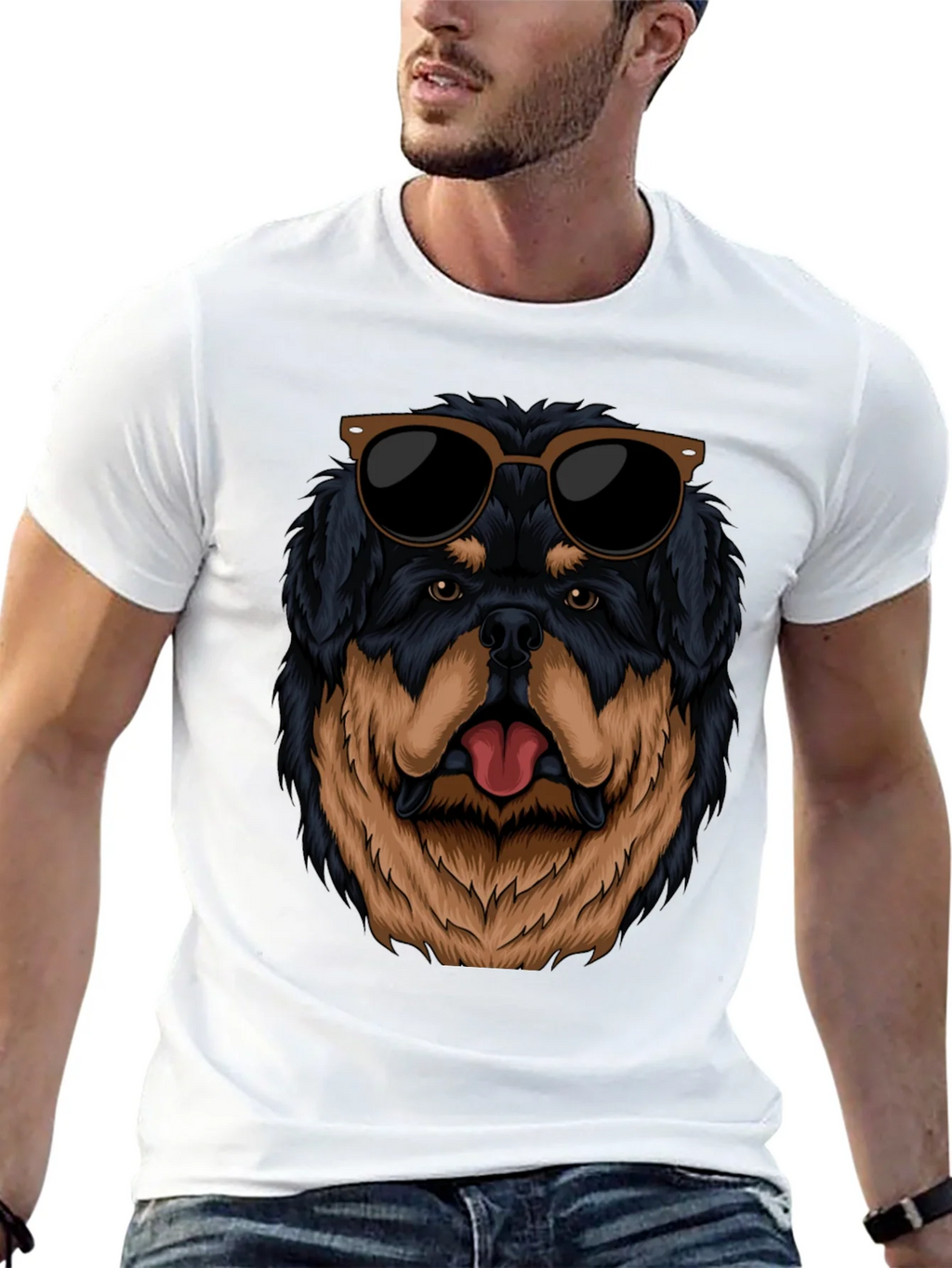 Cool Rottweiler Dog Graphic Black T-Shirt product image 12