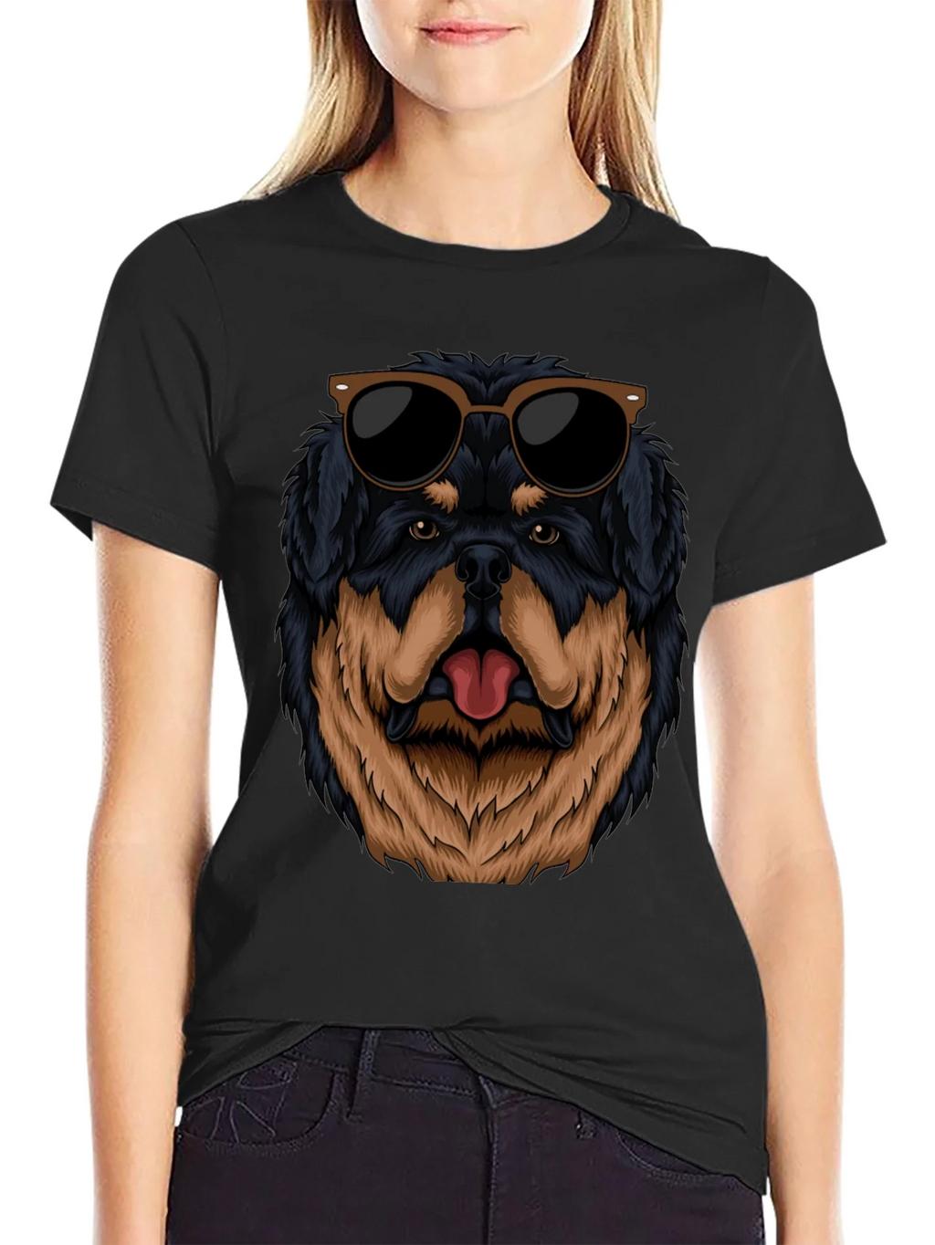 Cool Rottweiler Dog Graphic Black T-Shirt product image 2