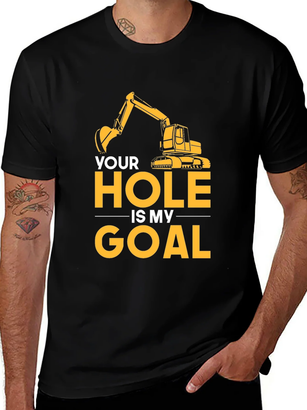 Your Hole Is My Goal Mens Black T-Shirt product image 1