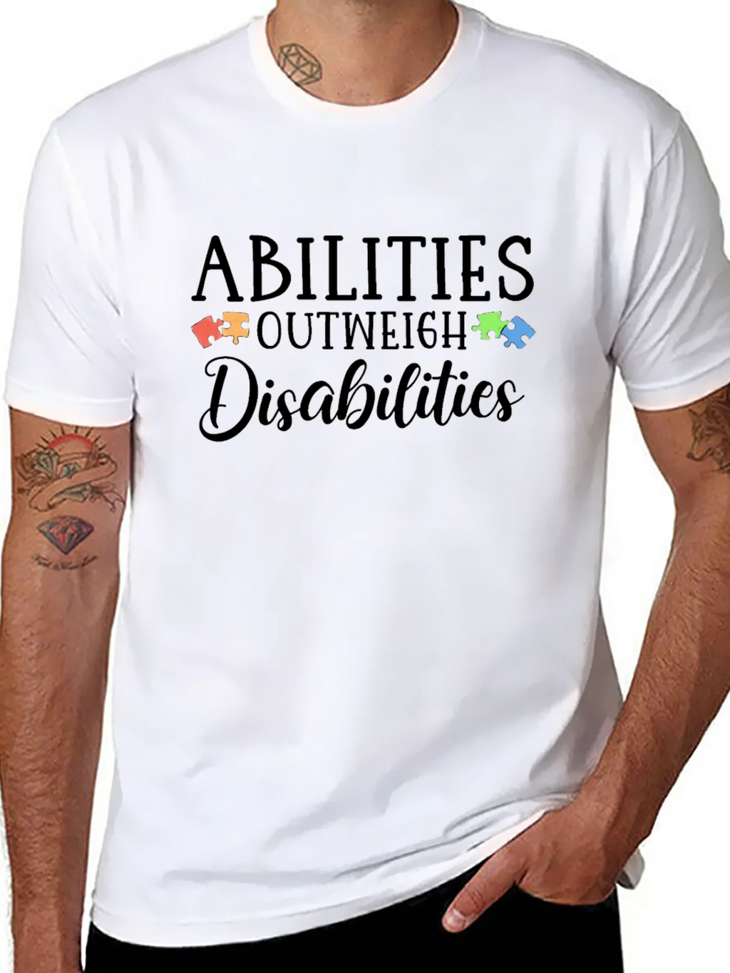 Abilities Outweigh Disabilities Autism Awareness T-Shirt product image 6