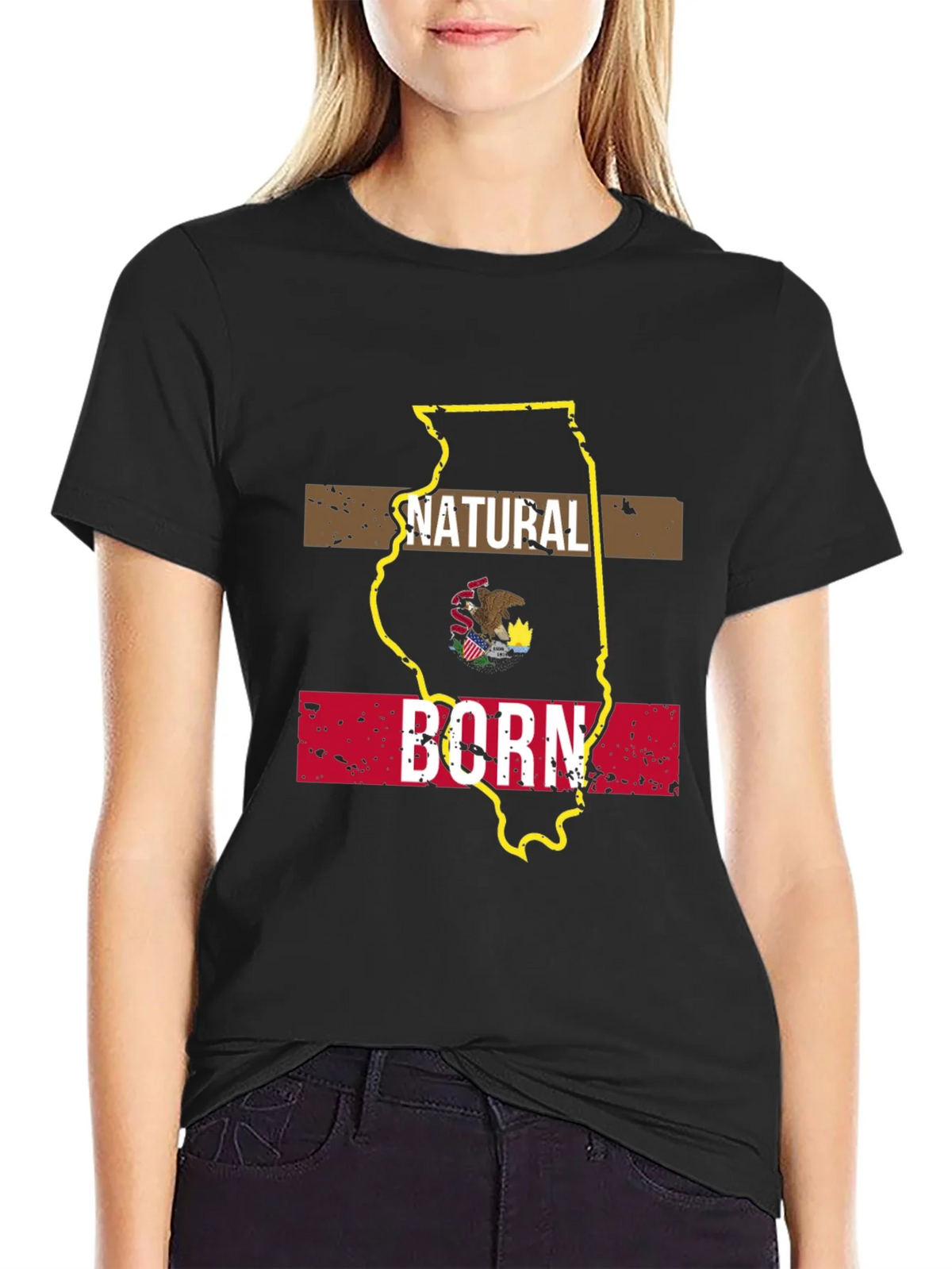 Natural Born Illinois State Pride T-Shirt product image 2