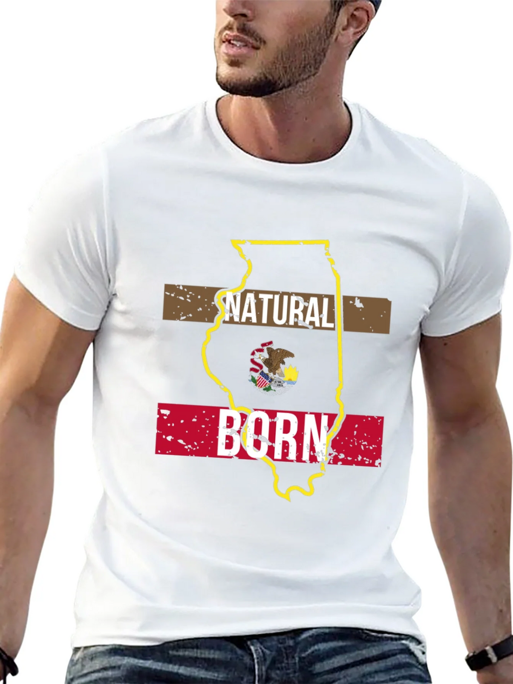 Natural Born Illinois State Pride T-Shirt product image 12