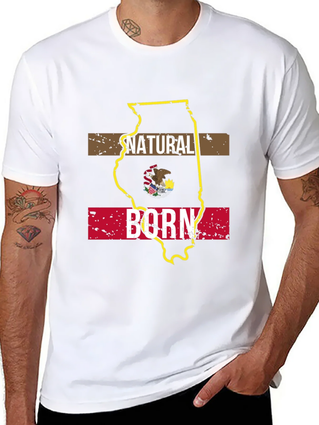 Natural Born Illinois State Pride T-Shirt product image 7
