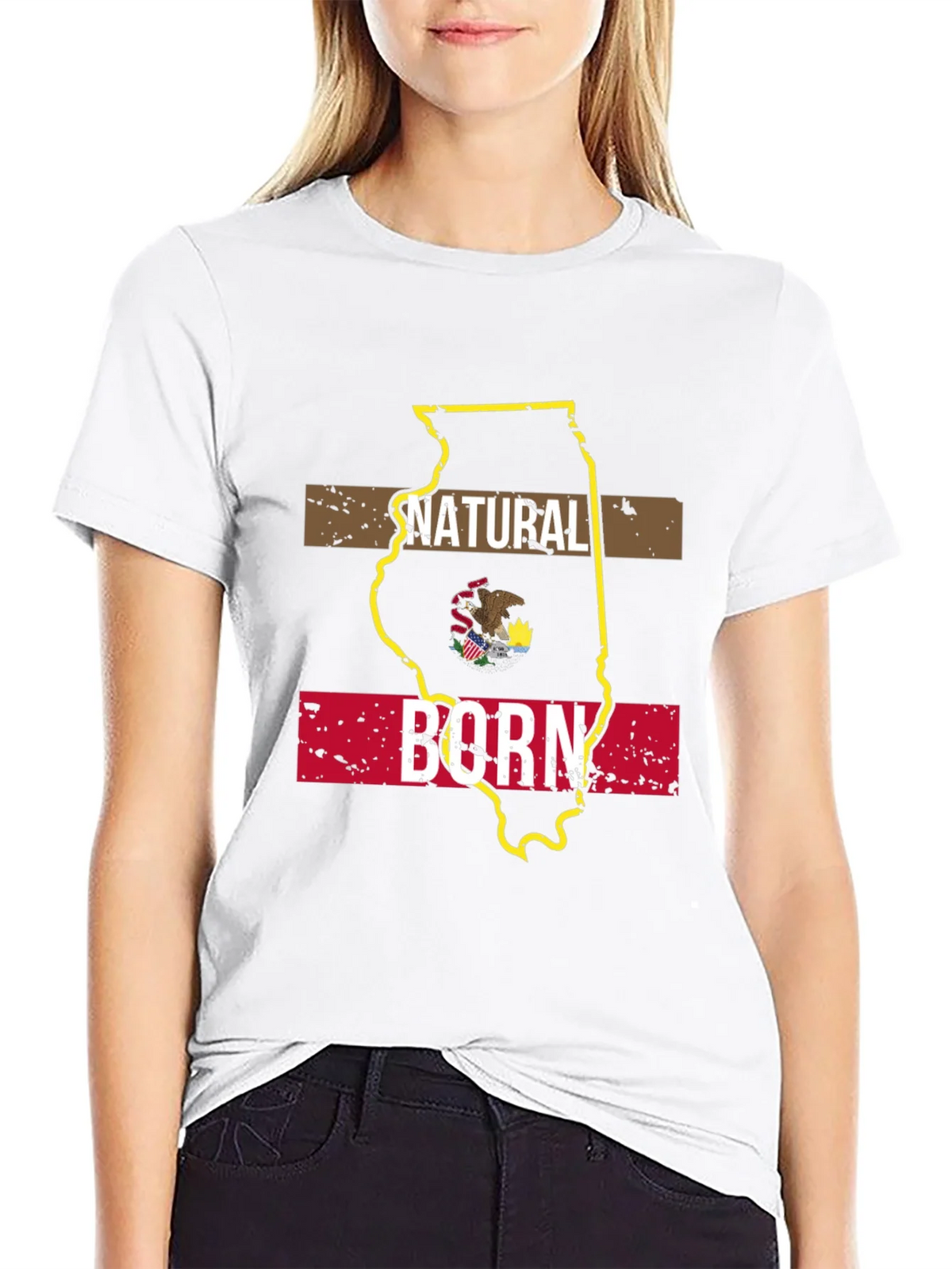 Natural Born Illinois State Pride T-Shirt product image 8