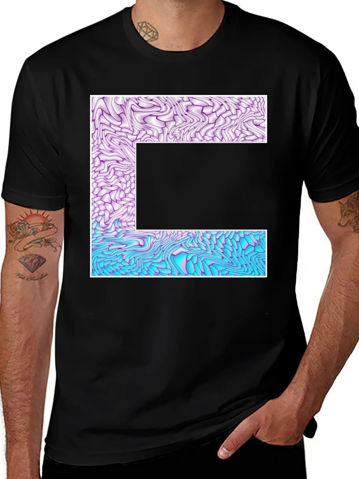 Abstract Letter T-Shirt - Unique Graphic Tee product image 1