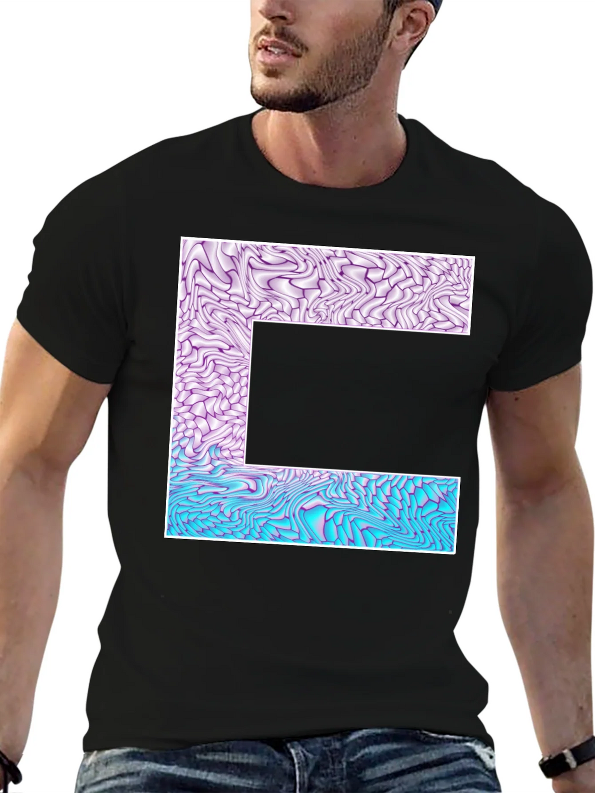 Abstract Letter T-Shirt - Unique Graphic Tee product image 5