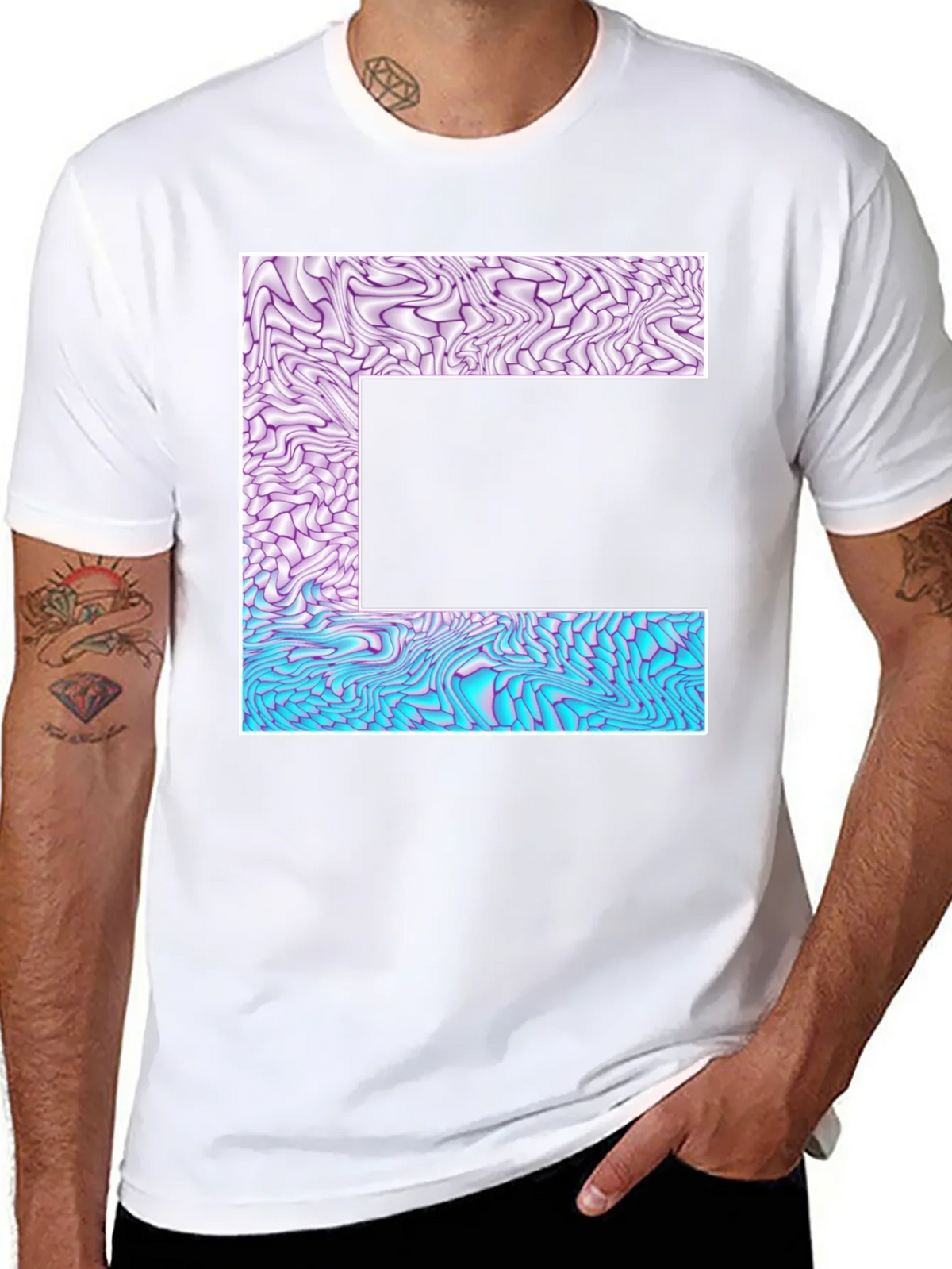 Abstract Letter T-Shirt - Unique Graphic Tee product image 6