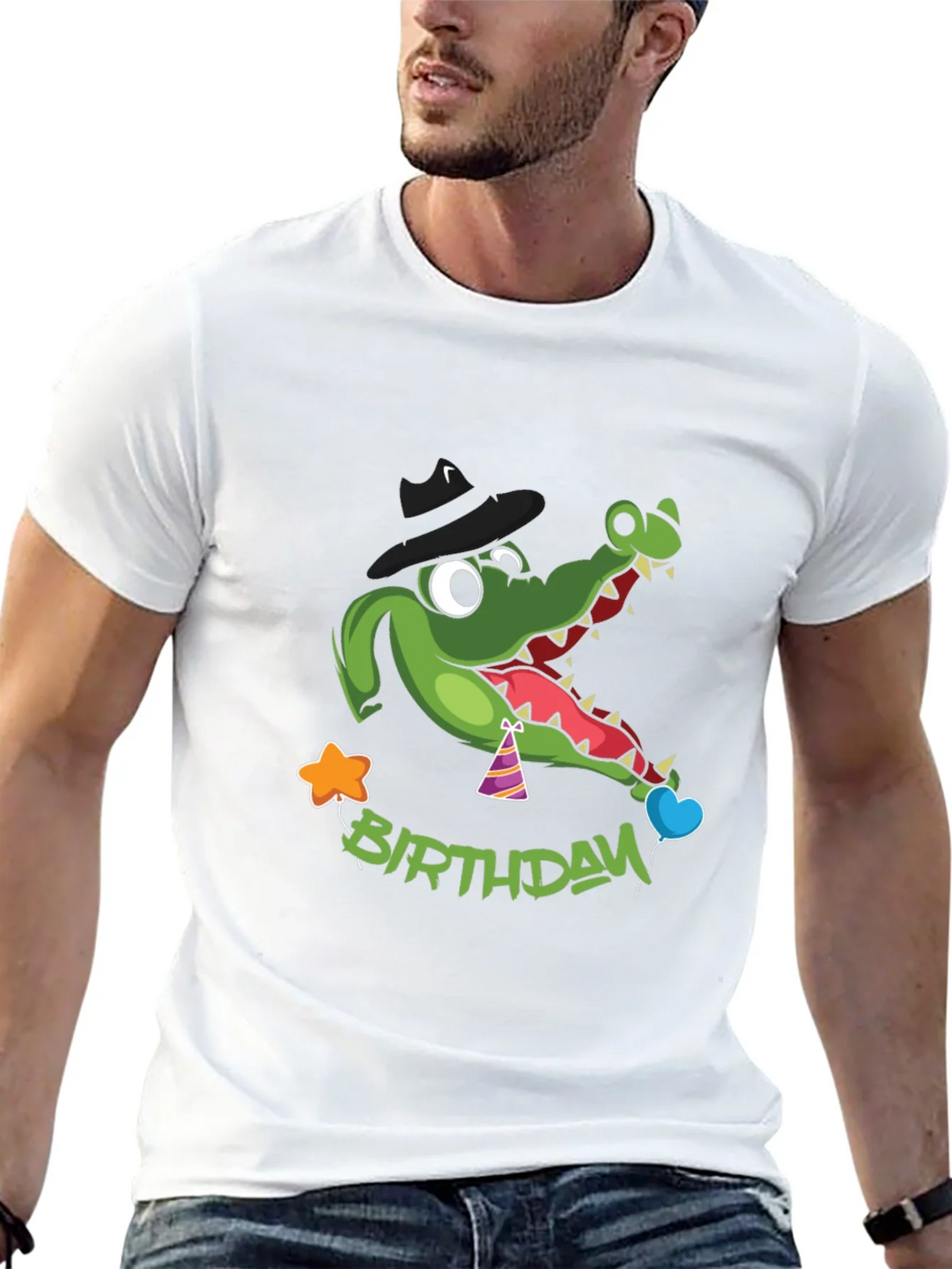Cartoon Alligator Birthday T-Shirt product image 12