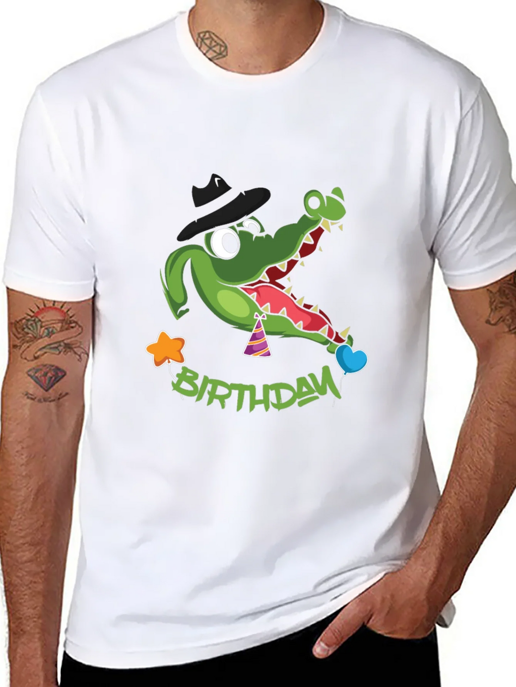 Cartoon Alligator Birthday T-Shirt product image 7