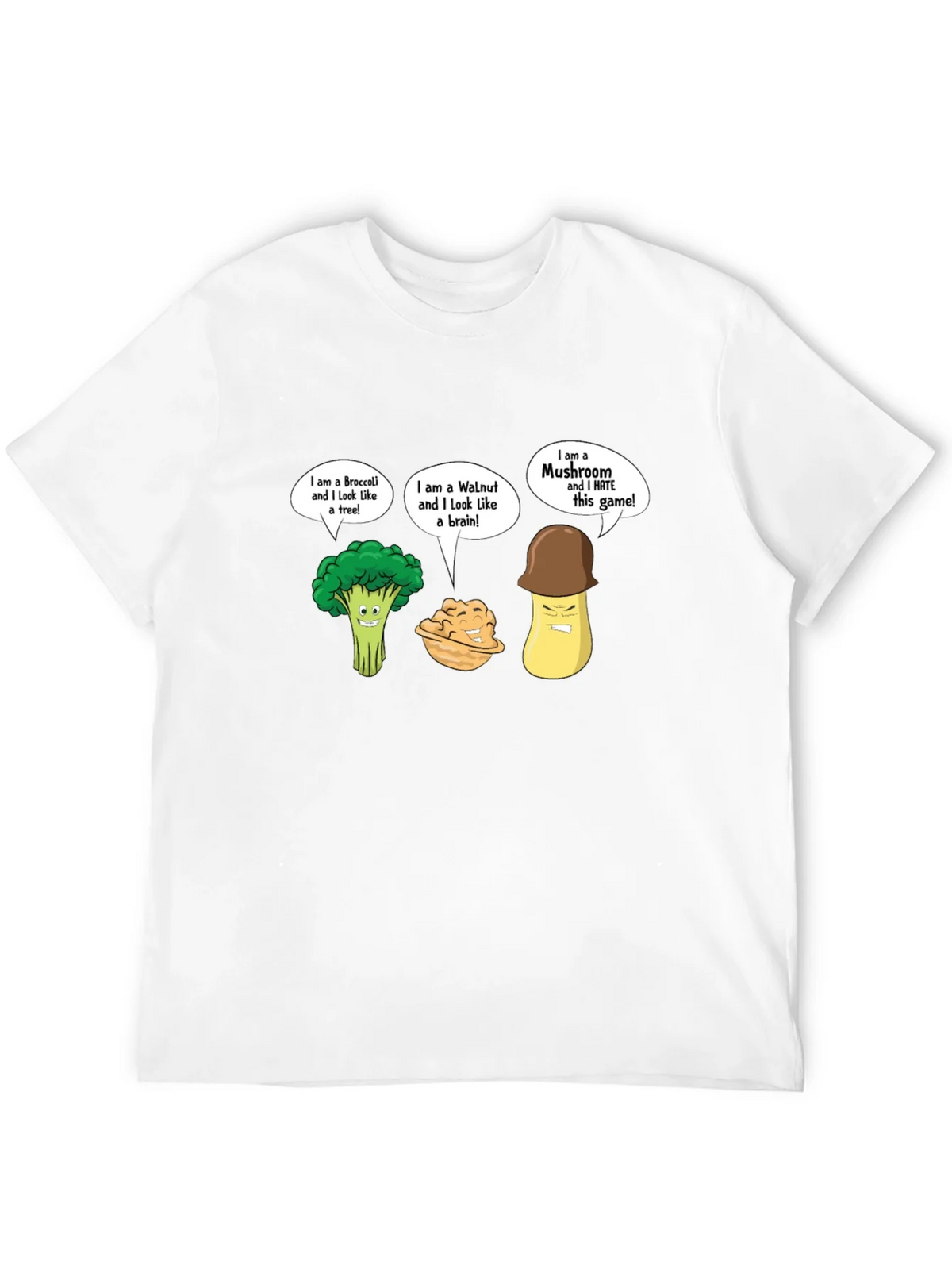 Funny Cartoon Vegetables Black T-Shirt product image 11