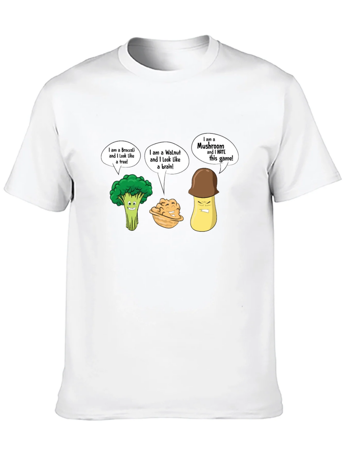 Funny Cartoon Vegetables Black T-Shirt product image 9