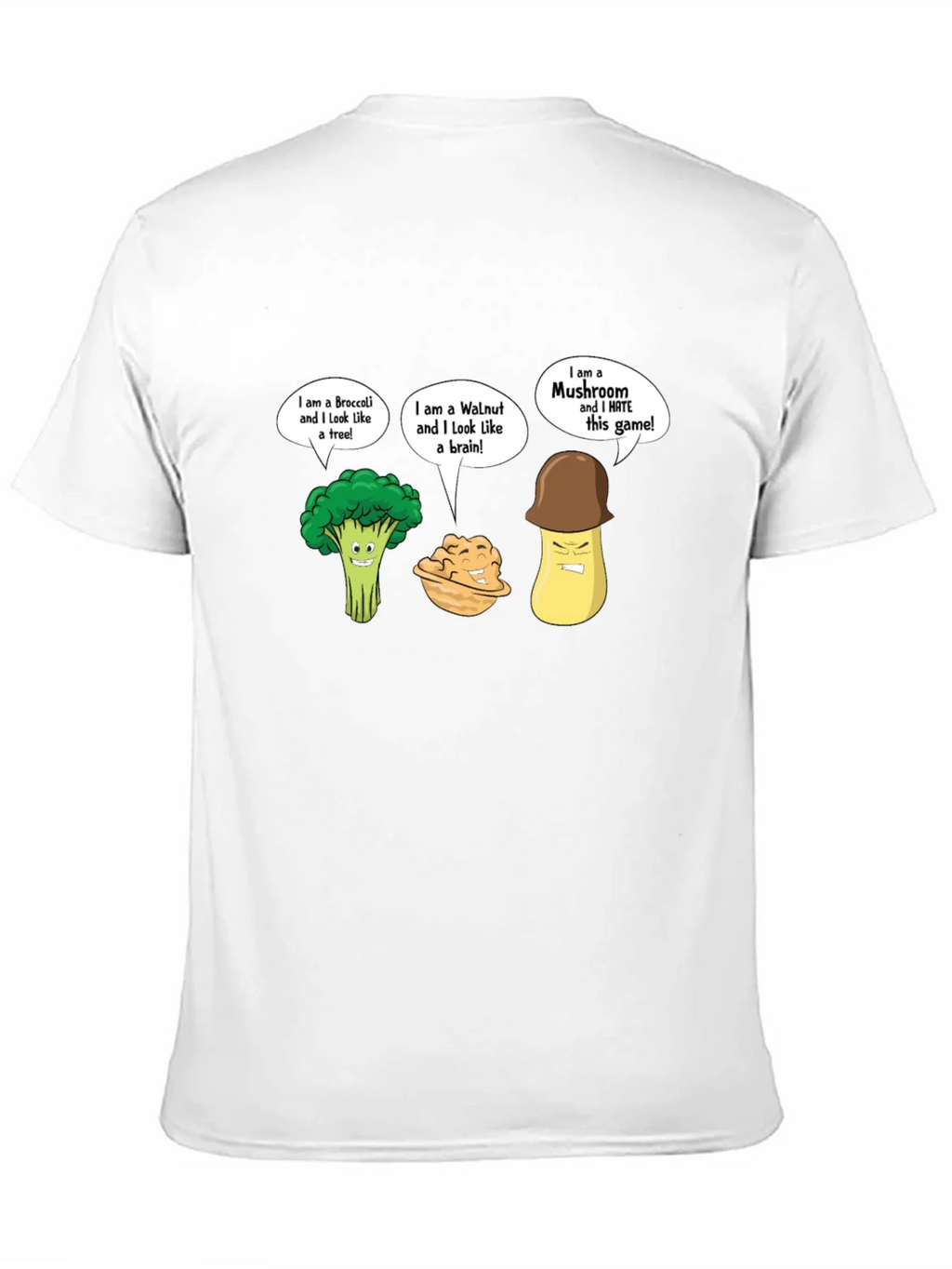 Funny Cartoon Vegetables Black T-Shirt product image 10