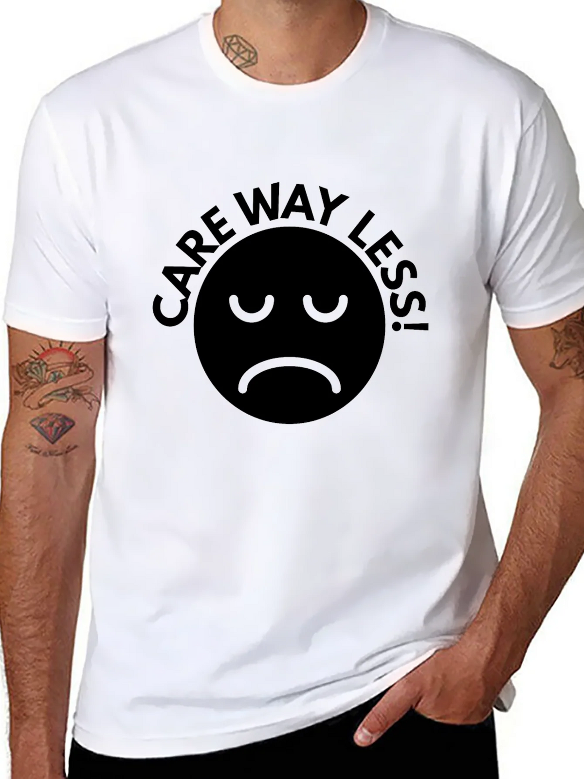 Care Way Less! Graphic T-Shirt Unisex Black product image 5