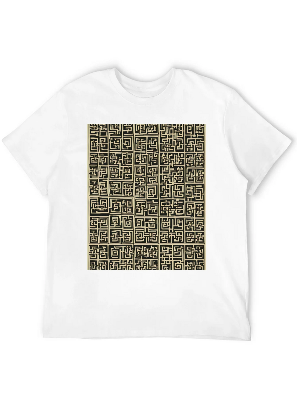Abstract Maze Pattern Black T-Shirt product image 11