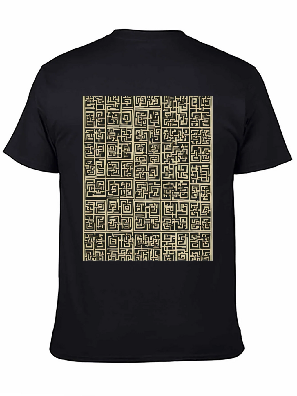 Abstract Maze Pattern Black T-Shirt product image 4