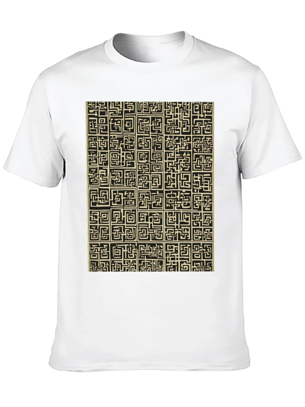 Abstract Maze Pattern Black T-Shirt product image 9