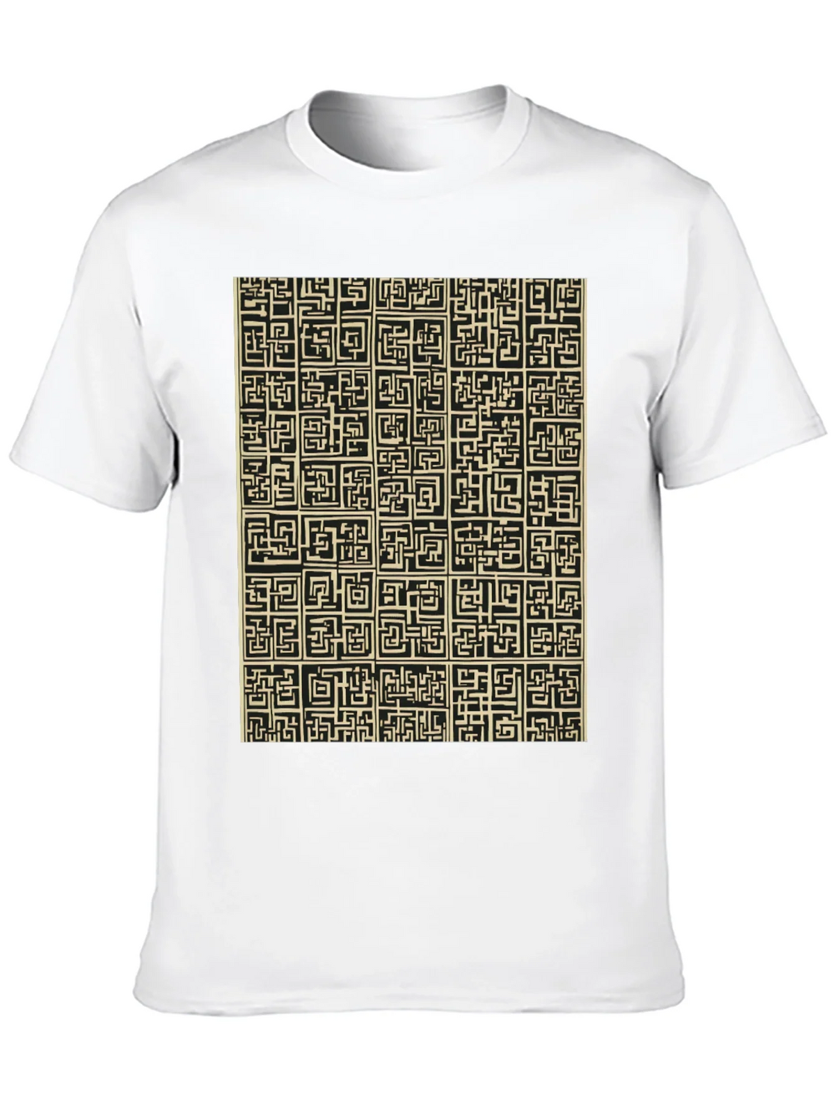 Abstract Maze Pattern Black T-Shirt product image 9