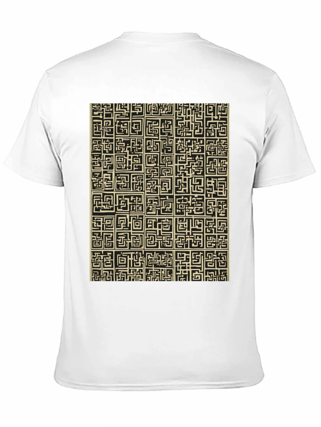 Abstract Maze Pattern Black T-Shirt product image 10