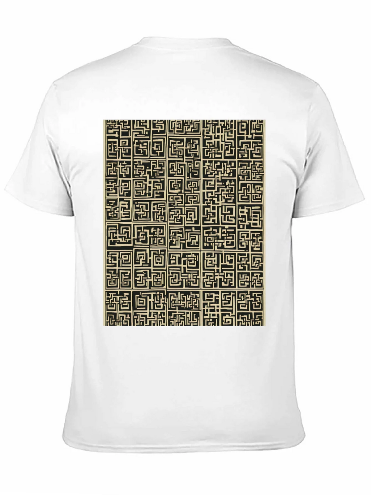 Abstract Maze Pattern Black T-Shirt product image 10