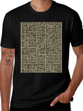 Abstract Maze Pattern Black T-Shirt product image 1