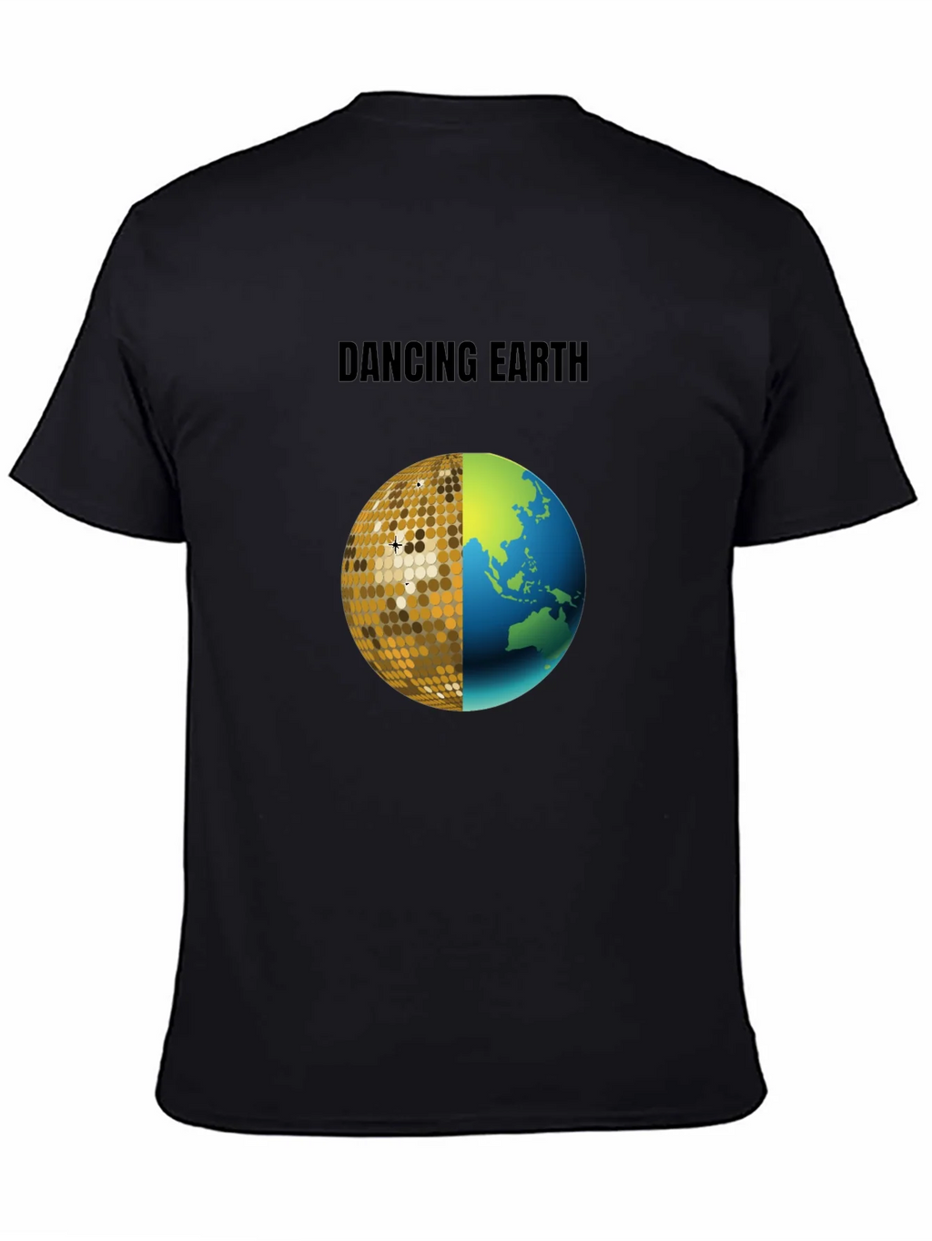 Dancing Earth Graphic Tee - Black Cotton T-Shirt product image 4