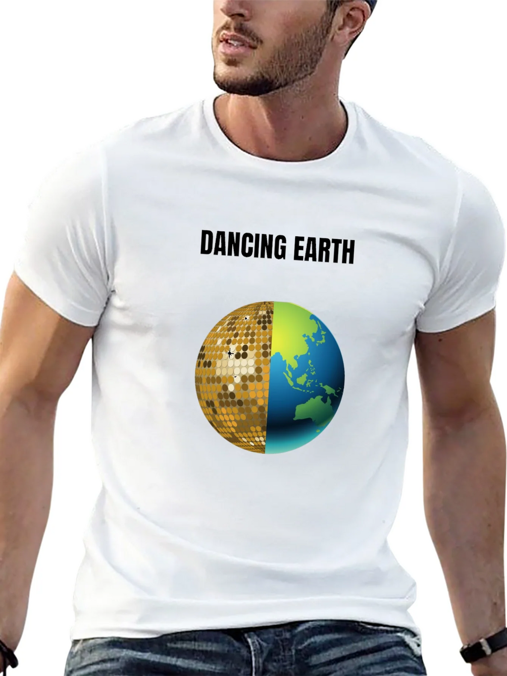 Dancing Earth Graphic Tee - Black Cotton T-Shirt product image 11