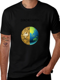 Dancing Earth Graphic Tee - Black Cotton T-Shirt product image 1