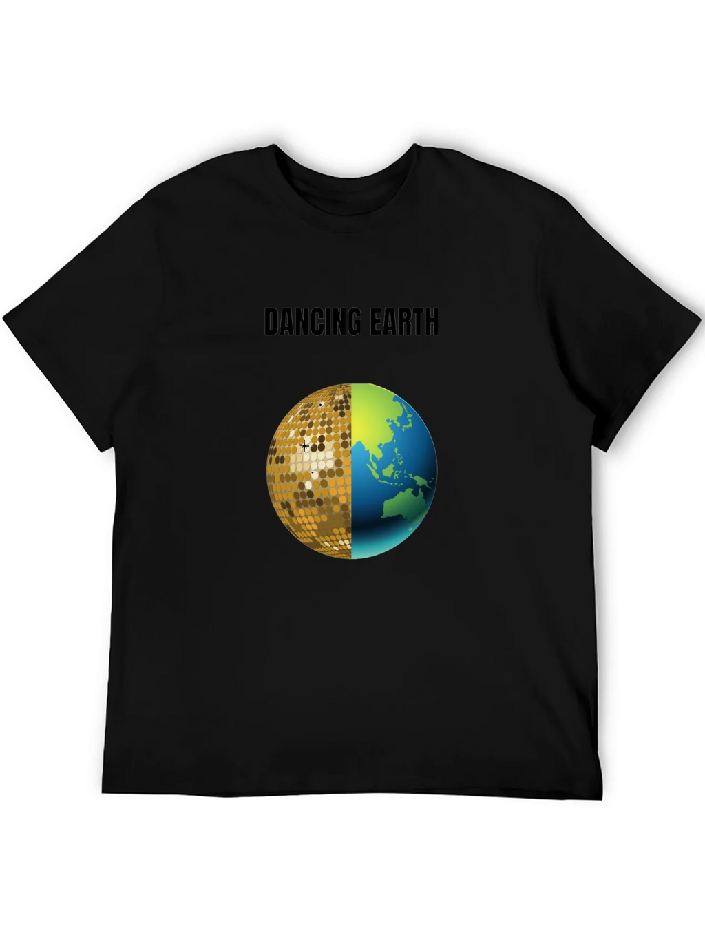 Dancing Earth Graphic Tee - Black Cotton T-Shirt product image 5