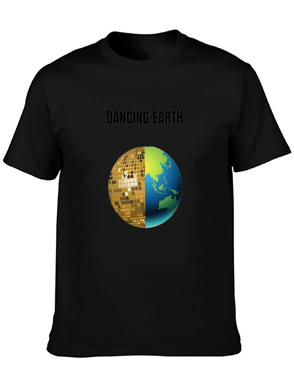 Dancing Earth Graphic Tee - Black Cotton T-Shirt product image 3