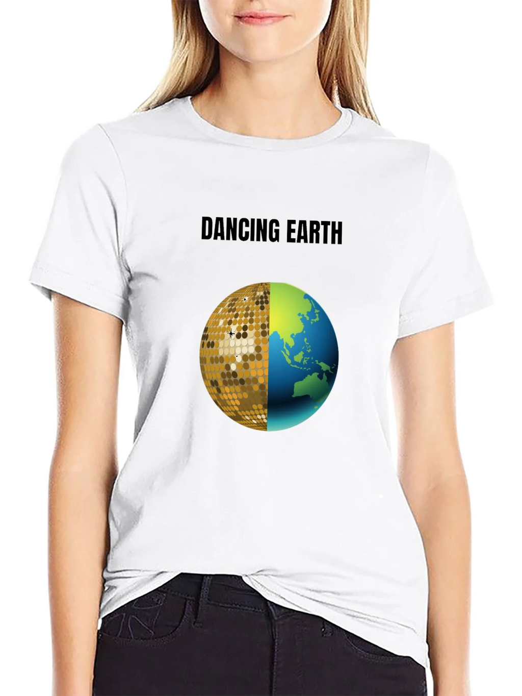 Dancing Earth Graphic Tee - Black Cotton T-Shirt product image 8
