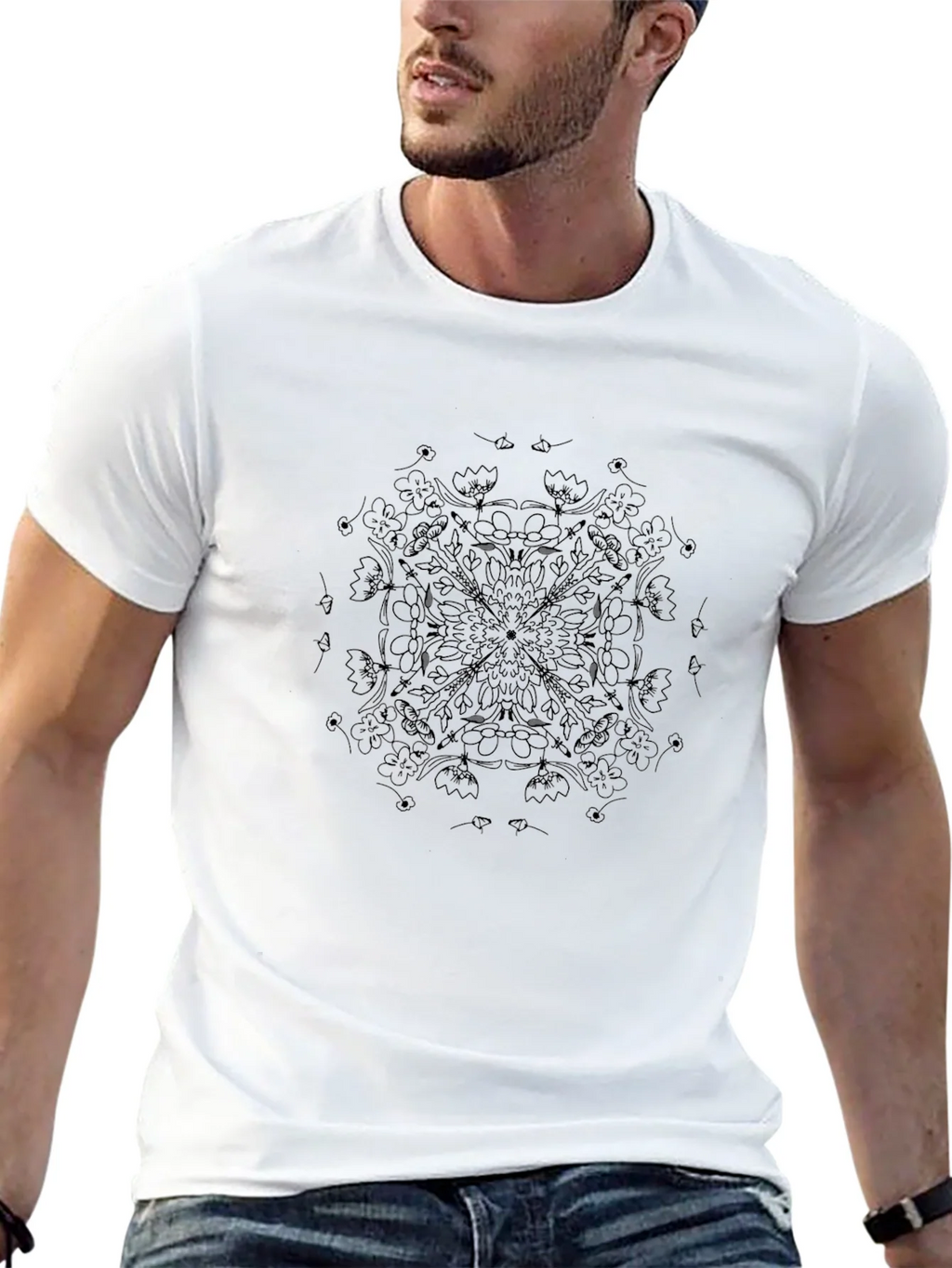 Black Mandala Print T-Shirt - Stylish Casual Wear product image 9