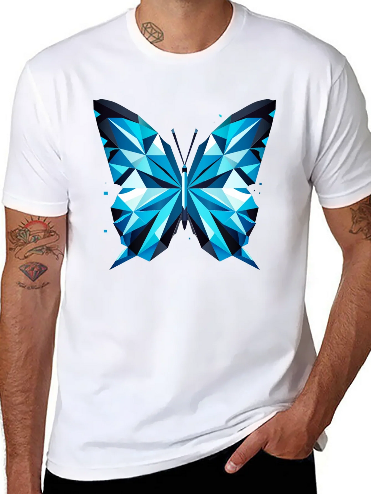 Geometric Butterfly Print Tee - Modern Graphic T-Shirt product image 5