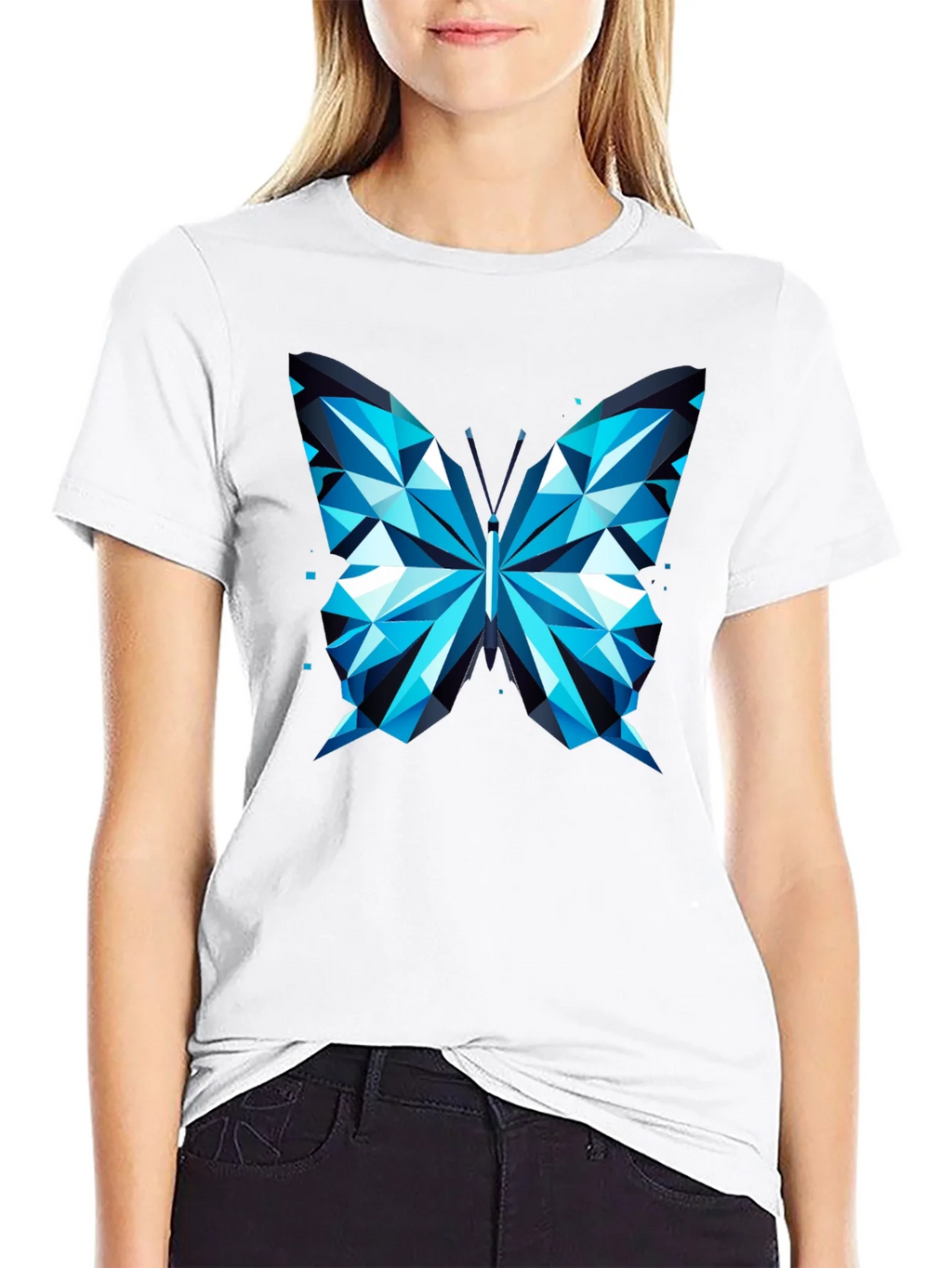 Geometric Butterfly Print Tee - Modern Graphic T-Shirt product image 6