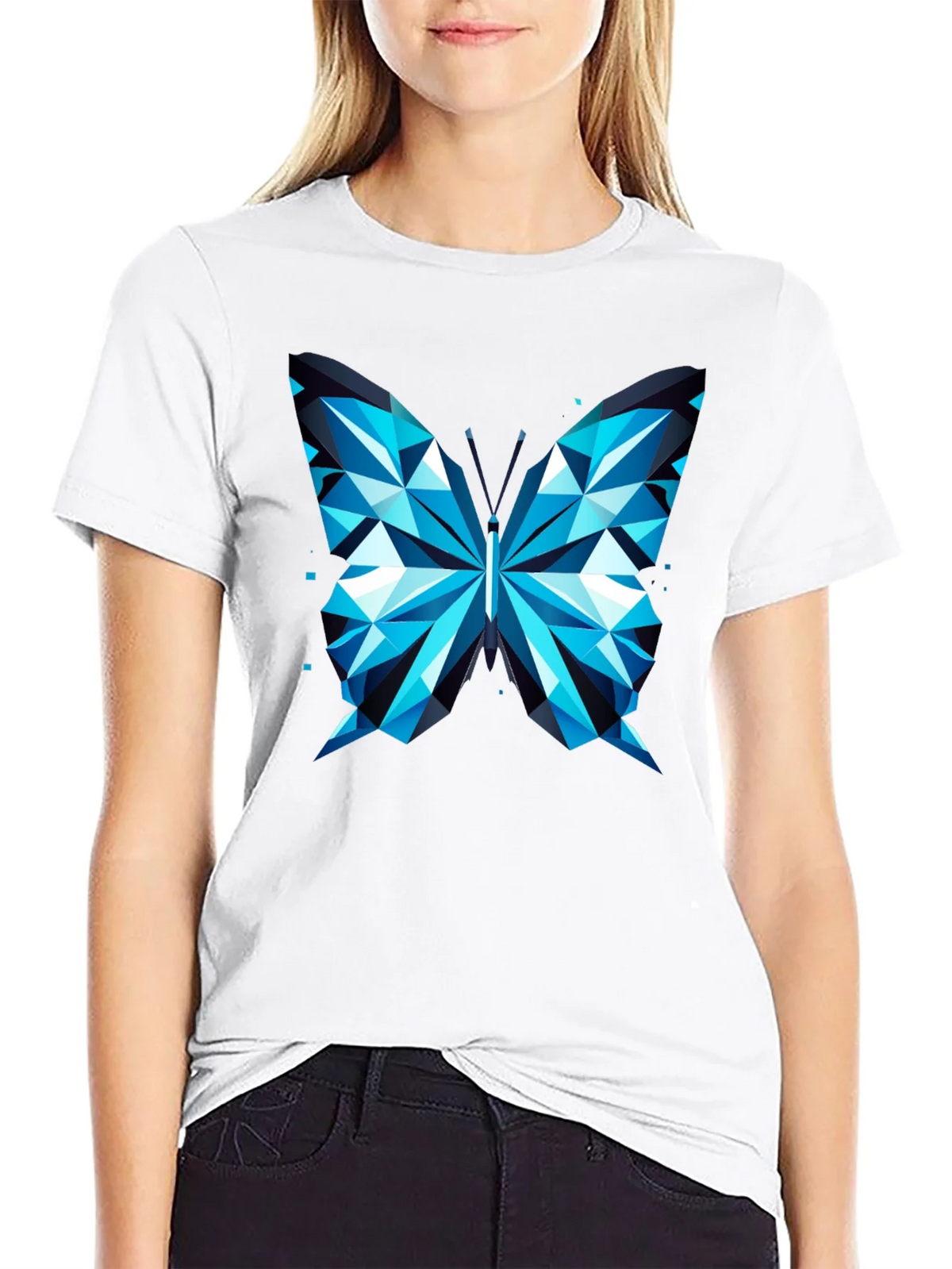 Geometric Butterfly Print Tee - Modern Graphic T-Shirt product image 6