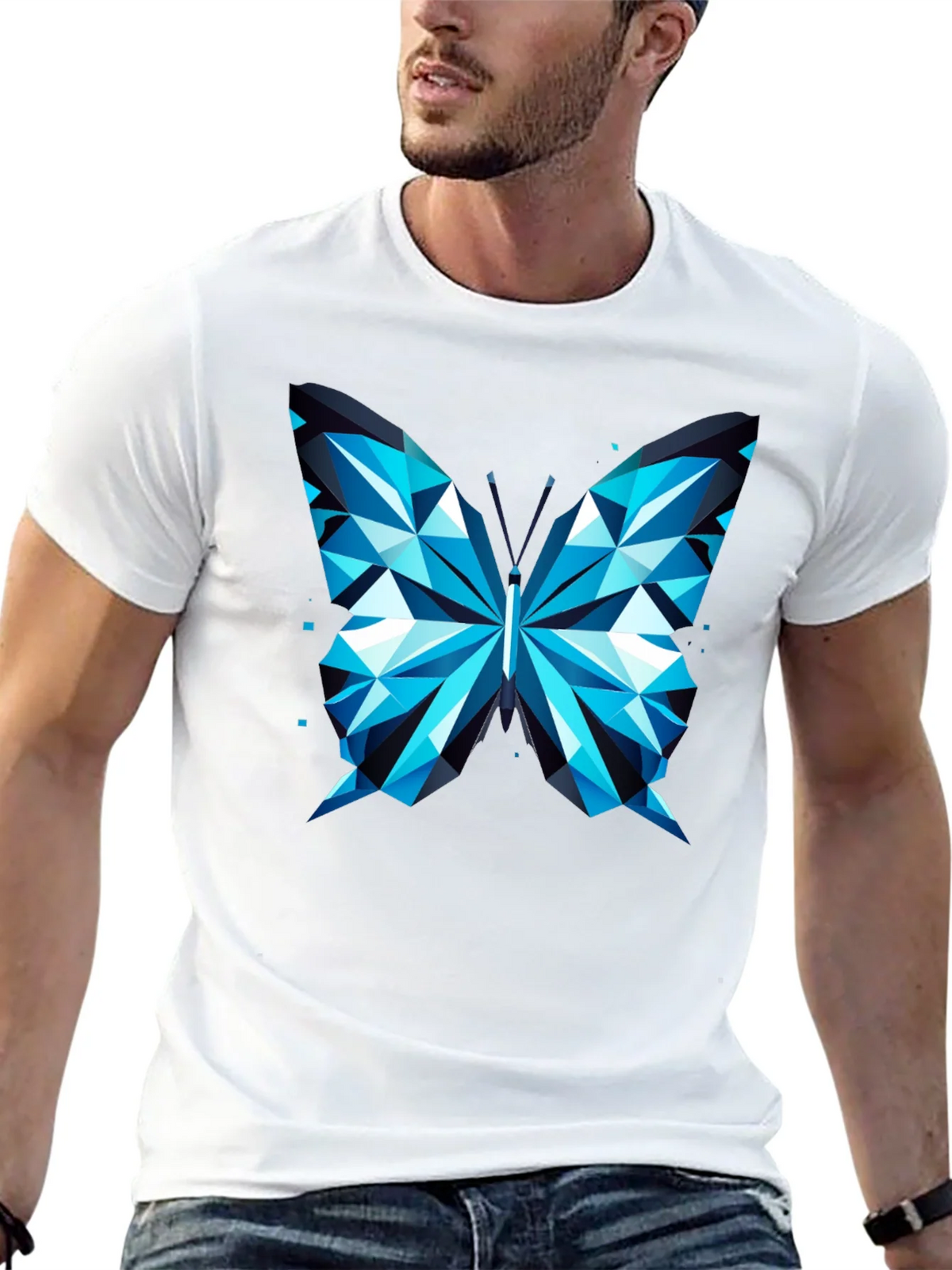 Geometric Butterfly Print Tee - Modern Graphic T-Shirt product image 10